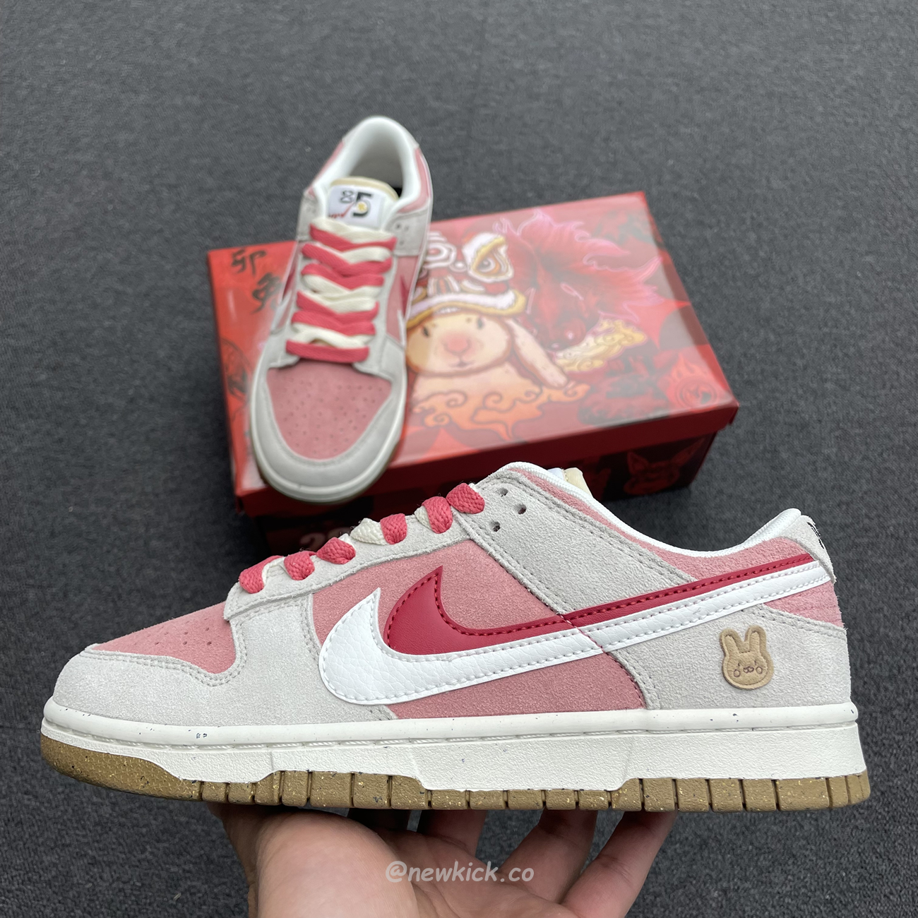 Nike Sb Dunk Low Se 85 Double Swoosh Grey Pink Rabbit Do9457 117 (12) - www.newkick.vip